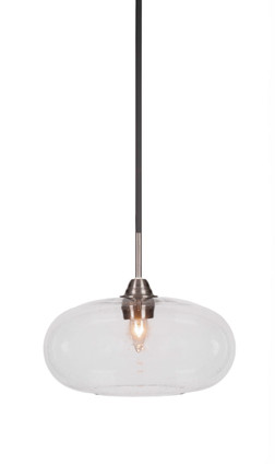 Toltec Lighting - 3401-MBBN-206 - One Light Pendant - Paramount - Matte Black & Brushed Nickel