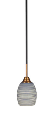 Toltec Lighting - 3401-MBBR-4022 - One Light Mini Pendant - Paramount - Matte Black & Brass