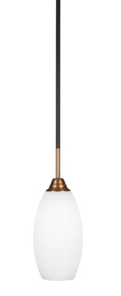 Toltec Lighting - 3401-MBBR-4041 - One Light Mini Pendant - Paramount - Matte Black & Brass
