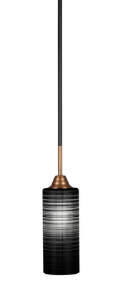 Toltec Lighting - 3401-MBBR-4099 - One Light Mini Pendant - Paramount - Matte Black & Brass