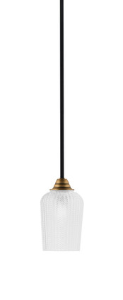Toltec Lighting - 3401-MBBR-4250 - One Light Mini Pendant - Paramount - Matte Black & Brass