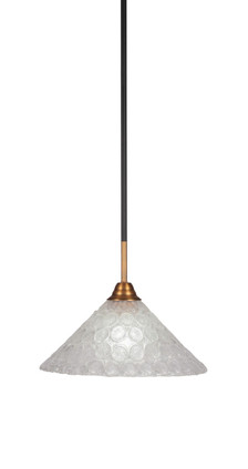 Toltec Lighting - 3401-MBBR-441 - One Light Pendant - Paramount - Matte Black & Brass