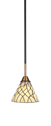 Toltec Lighting - 3401-MBBR-9115 - One Light Mini Pendant - Paramount - Matte Black & Brass