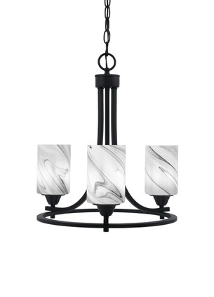 Toltec Lighting - 3403-MB-3009 - Three Light Chandelier - Paramount - Matte Black