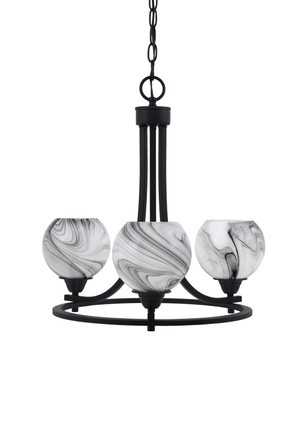 Toltec Lighting - 3403-MB-4109 - Three Light Chandelier - Paramount - Matte Black