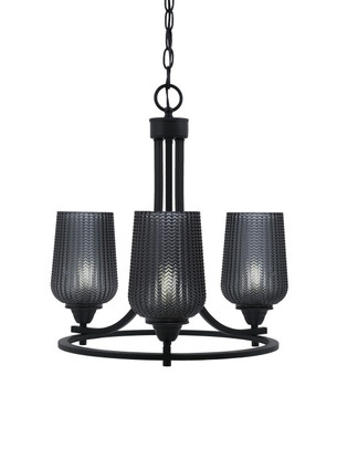 Toltec Lighting - 3403-MB-4252 - Three Light Chandelier - Paramount - Matte Black