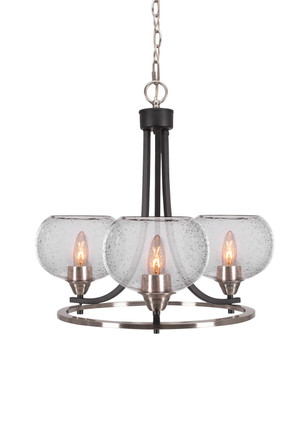 Toltec Lighting - 3403-MBBN-202 - Three Light Chandelier - Paramount - Matte Black & Brushed Nickel