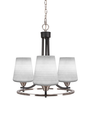 Toltec Lighting - 3403-MBBN-4031 - Three Light Chandelier - Paramount - Matte Black & Brushed Nickel