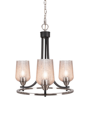 Toltec Lighting - 3403-MBBN-4253 - Three Light Chandelier - Paramount - Matte Black & Brushed Nickel