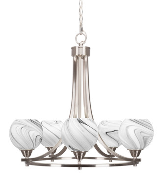 Toltec Lighting - 3405-BN-4109 - Five Light Chandelier - Paramount - Brushed Nickel