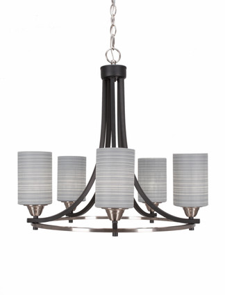 Toltec Lighting - 3405-MBBN-4062 - Five Light Chandelier - Paramount - Matte Black & Brushed Nickel