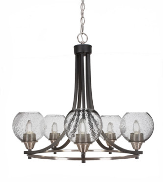 Toltec Lighting - 3405-MBBN-4102 - Five Light Chandelier - Paramount - Matte Black & Brushed Nickel