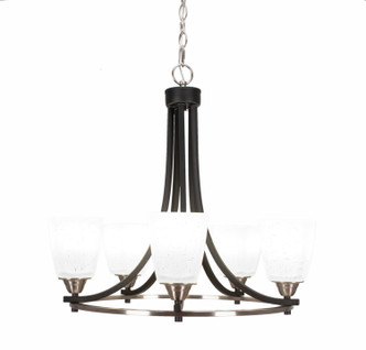 Toltec Lighting - 3405-MBBN-460 - Five Light Chandelier - Paramount - Matte Black & Brushed Nickel