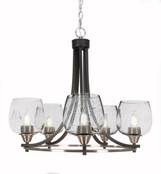 Toltec Lighting - 3405-MBBN-4810 - Five Light Chandelier - Paramount - Matte Black & Brushed Nickel