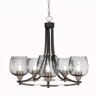 Toltec Lighting - 3405-MBBN-4812 - Five Light Chandelier - Paramount - Matte Black & Brushed Nickel