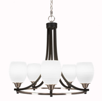 Toltec Lighting - 3405-MBBN-615 - Five Light Chandelier - Paramount - Matte Black & Brushed Nickel