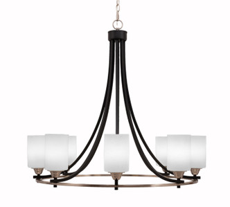 Toltec Lighting - 3408-MBBN-310 - Eight Light Chandelier - Paramount - Matte Black & Brushed Nickel