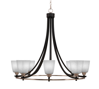 Toltec Lighting - 3408-MBBN-460 - Eight Light Chandelier - Paramount - Matte Black & Brushed Nickel