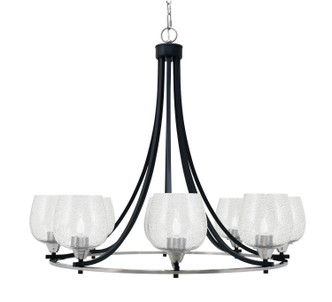 Toltec Lighting - 3408-MBBN-4812 - Eight Light Chandelier - Paramount - Matte Black & Brushed Nickel