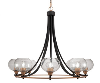 Toltec Lighting - 3408-MBBR-202 - Eight Light Chandelier - Paramount - Matte Black & Brass