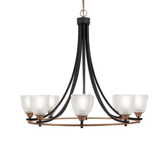 Toltec Lighting - 3408-MBBR-500 - Eight Light Chandelier - Paramount - Matte Black & Brass