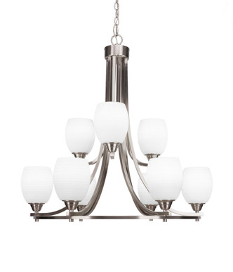 Toltec Lighting - 3409-BN-4021 - Nine Light Chandelier - Paramount - Brushed Nickel