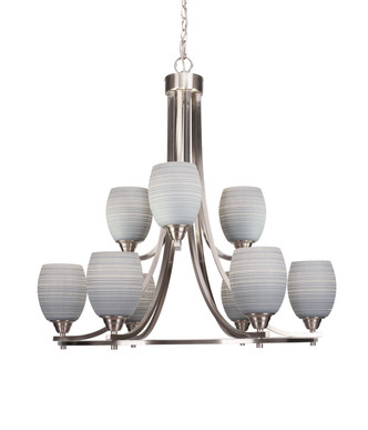 Toltec Lighting - 3409-BN-4022 - Nine Light Chandelier - Paramount - Brushed Nickel