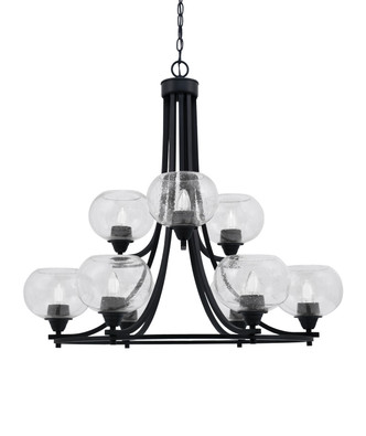 Toltec Lighting - 3409-MB-202 - Nine Light Chandelier - Paramount - Matte Black