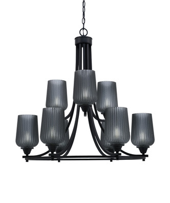 Toltec Lighting - 3409-MB-4252 - Nine Light Chandelier - Paramount - Matte Black