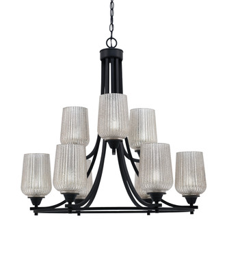 Toltec Lighting - 3409-MB-4253 - Nine Light Chandelier - Paramount - Matte Black