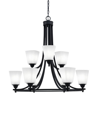 Toltec Lighting - 3409-MB-460 - Nine Light Chandelier - Paramount - Matte Black