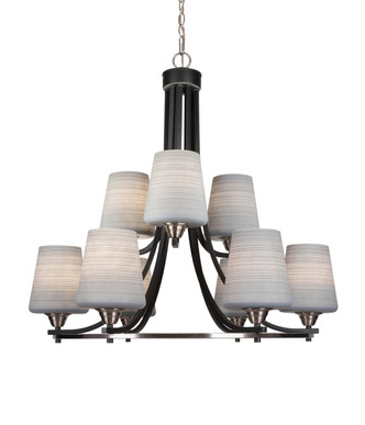 Toltec Lighting - 3409-MBBN-4032 - Nine Light Chandelier - Paramount - Matte Black & Brushed Nickel