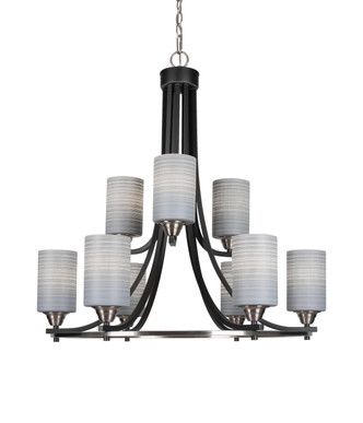 Toltec Lighting - 3409-MBBN-4062 - Nine Light Chandelier - Paramount - Matte Black & Brushed Nickel