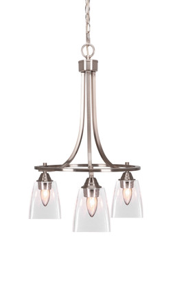 Toltec Lighting - 3413-BN-461 - Three Light Chandelier - Paramount - Brushed Nickel