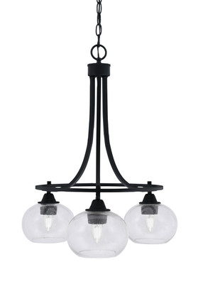 Toltec Lighting - 3413-MB-202 - Three Light Chandelier - Paramount - Matte Black