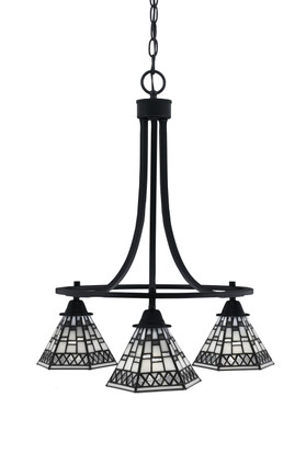 Toltec Lighting - 3413-MB-9105 - Three Light Chandelier - Paramount - Matte Black