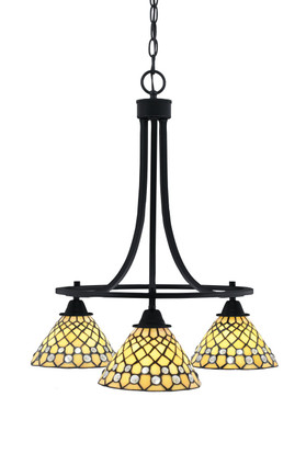 Toltec Lighting - 3413-MB-9415 - Three Light Chandelier - Paramount - Matte Black
