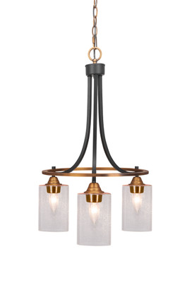 Toltec Lighting - 3413-MBBR-300 - Three Light Chandelier - Paramount - Matte Black & Brass