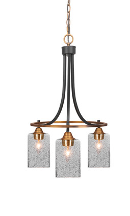Toltec Lighting - 3413-MBBR-3002 - Three Light Chandelier - Paramount - Matte Black & Brass