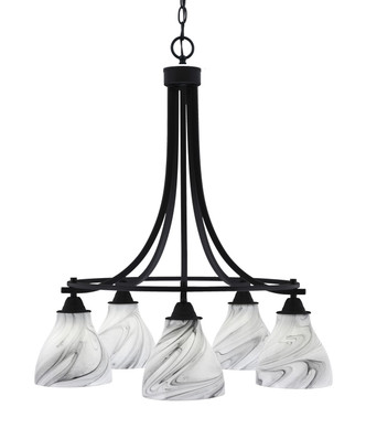 Toltec Lighting - 3415-MB-4769 - Five Light Chandelier - Paramount - Matte Black