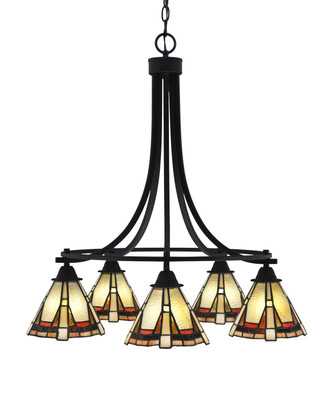 Toltec Lighting - 3415-MB-9345 - Five Light Chandelier - Paramount - Matte Black