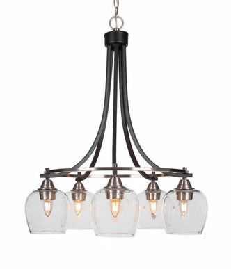 Toltec Lighting - 3415-MBBN-4810 - Five Light Chandelier - Paramount - Matte Black & Brushed Nickel