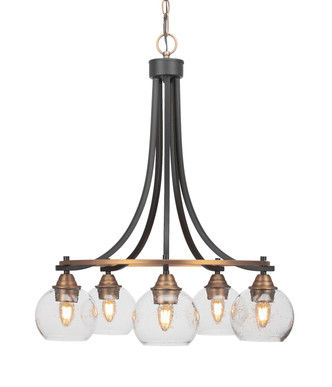 Toltec Lighting - 3415-MBBR-4100 - Five Light Chandelier - Paramount - Matte Black & Brass