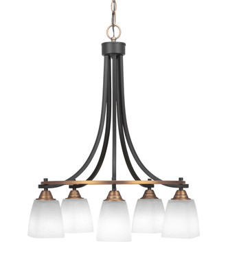 Toltec Lighting - 3415-MBBR-460 - Five Light Chandelier - Paramount - Matte Black & Brass
