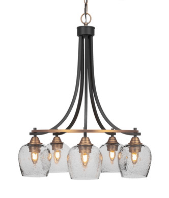 Toltec Lighting - 3415-MBBR-4812 - Five Light Chandelier - Paramount - Matte Black & Brass