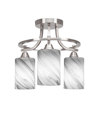 Toltec Lighting - 3417-BN-3009 - Three Light Semi-Flush Mount - Paramount - Brushed Nickel