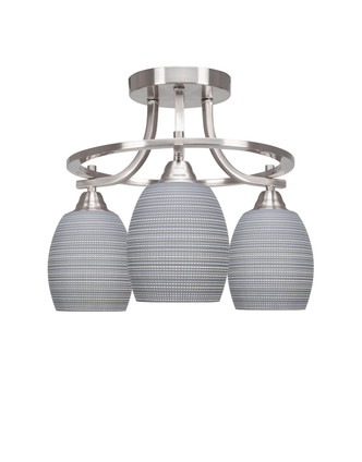 Toltec Lighting - 3417-BN-4022 - Three Light Semi-Flush Mount - Paramount - Brushed Nickel