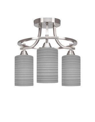 Toltec Lighting - 3417-BN-4062 - Three Light Semi-Flush Mount - Paramount - Brushed Nickel