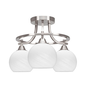 Toltec Lighting - 3417-BN-4101 - Three Light Semi-Flush Mount - Paramount - Brushed Nickel