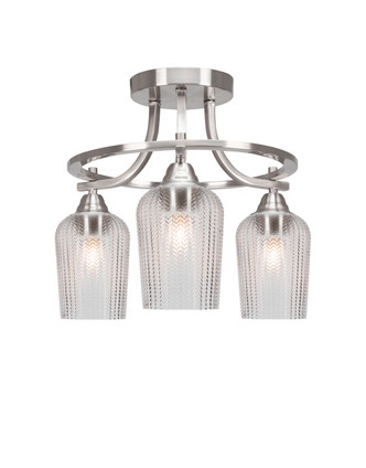 Toltec Lighting - 3417-BN-4250 - Three Light Semi-Flush Mount - Paramount - Brushed Nickel